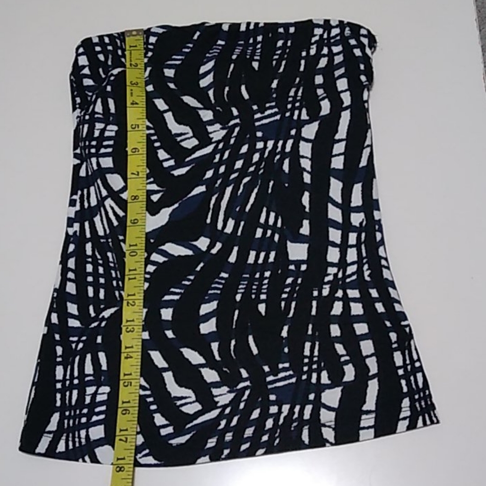 Tube top with built-in bra with geometric print - Picture 3 of 7